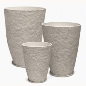 Set of 6 stone-polyresin planter 06-10001