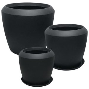 Set of 6 polyresin planter 06-10017