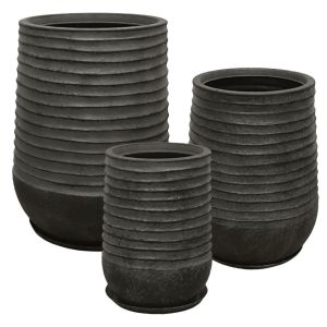 Set of 6 polyresin planter 06-10020