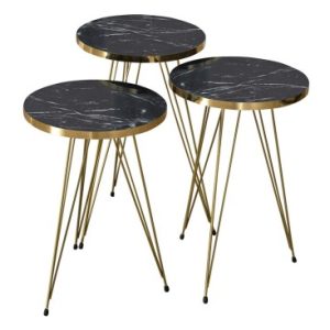 SEBASTIAN side coffee tables with gold legs