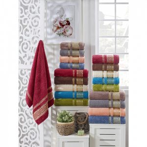 Embossed bathroom towels